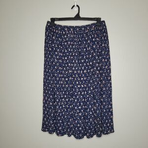 Vintage Talbots 90s blue Prairie farmhouse cottagecore pleated skirt size 14p